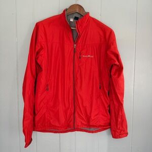 Montbell Men's M Windbreaker Jacket Red/Orange Climaplus Mesh Full Zip Gorpcore